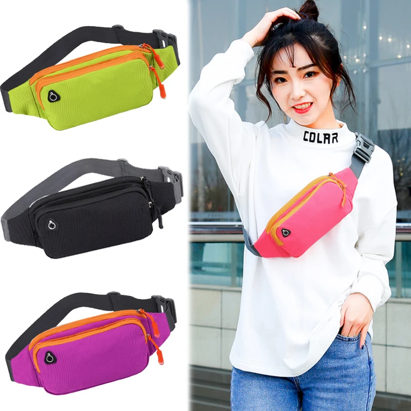 

Waist Bag Waterproof Universal Multi-Purpose Portable Cycling Sports Portable Unisex Zipper Breathable Nylon Ultra-thin 1 pc