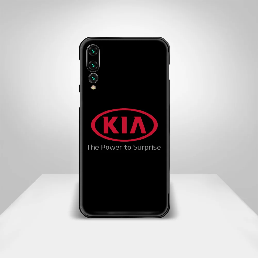 

KIA car Phone Case Cover Hull For Huawei P8 P9 P10 P20 P30 P40 Lite Pro Plus smart Z 2019 black bumper trend cover silicone