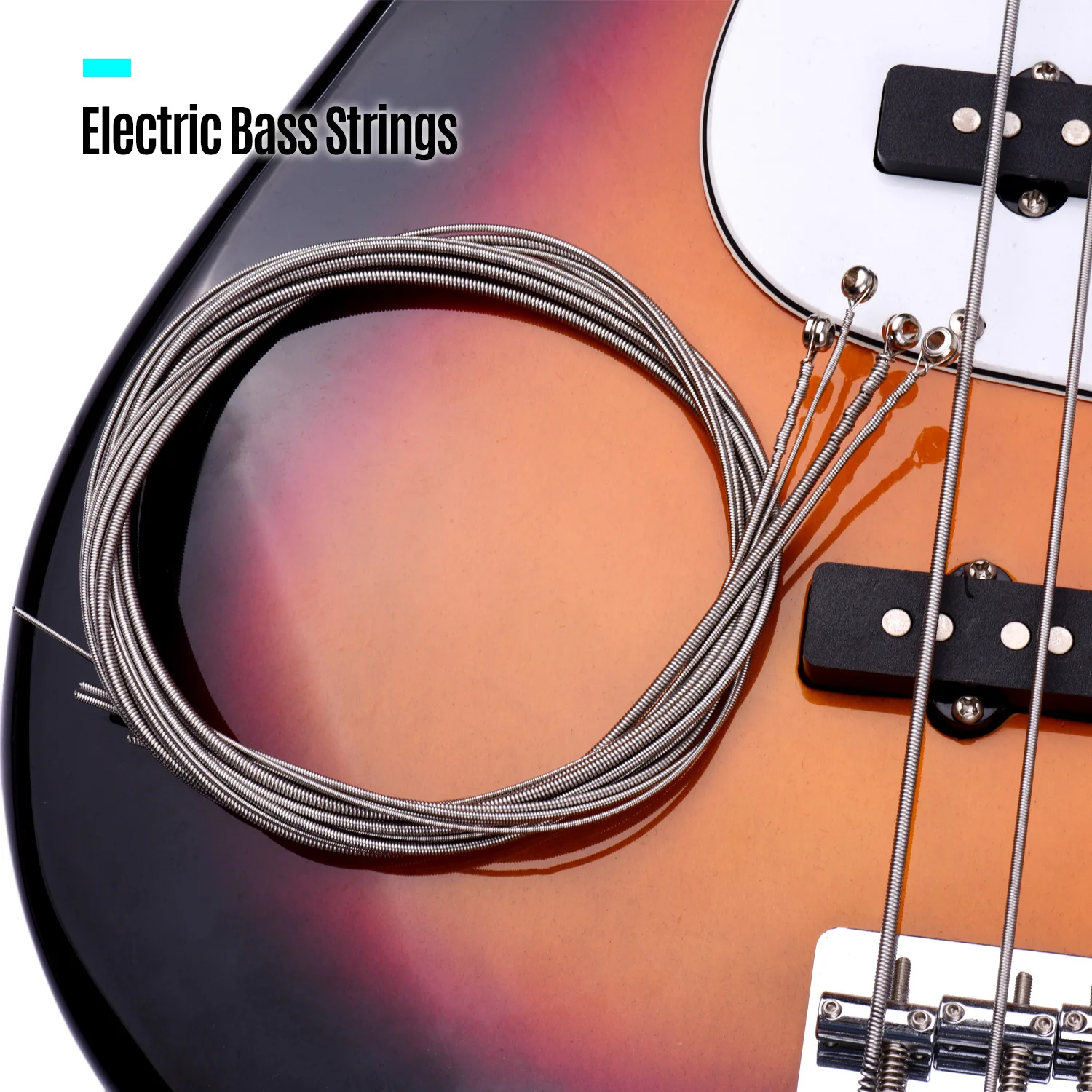 

Electric Guitar Bass Strings Hexagon Alloy Wire Nickel Wound Bright Corrosion Resistant 4 Strings Set Extra Light Special