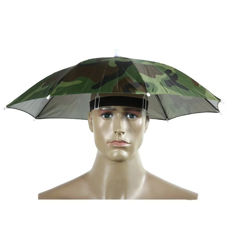 

Universal Adult Kids Umbrella Hats Cap Outdoor Sun Shade Waterproof Fishing Hiking Portable Rain Umbrella Hat Foldable Outdoor