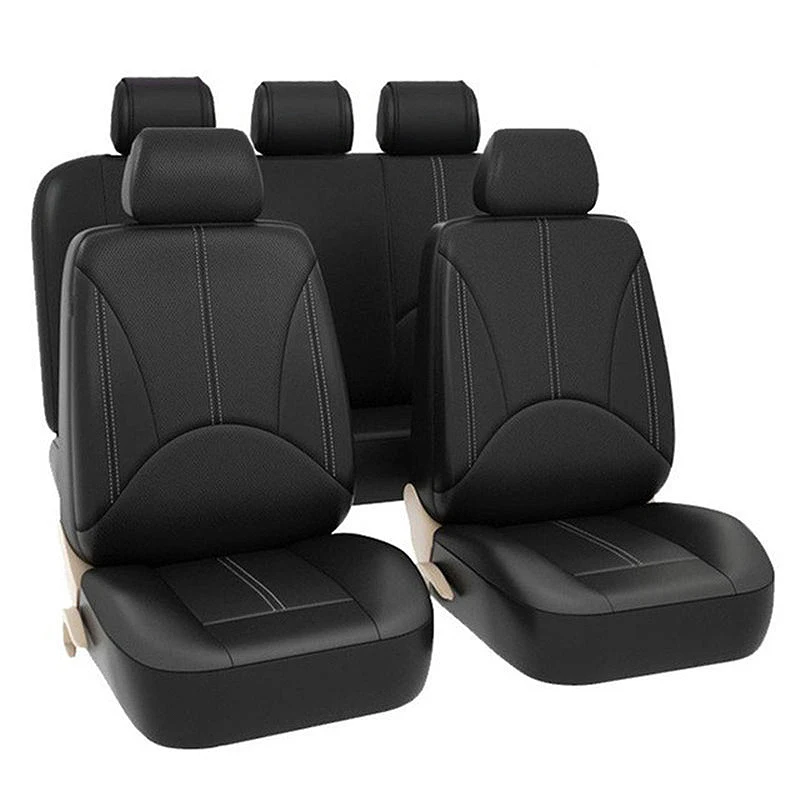 

9 PCS Car Seat Covers Full Set - Premium Faux Leather Automotive Front and Back Seat Protectors for Car Truck SUV