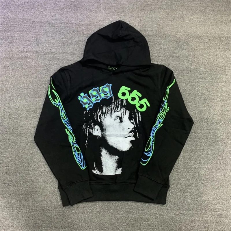 

Fluorescent Green Sp5der Young Thug 555555 Angel Hoodie Men Women Best Quality Spider Web Pullover