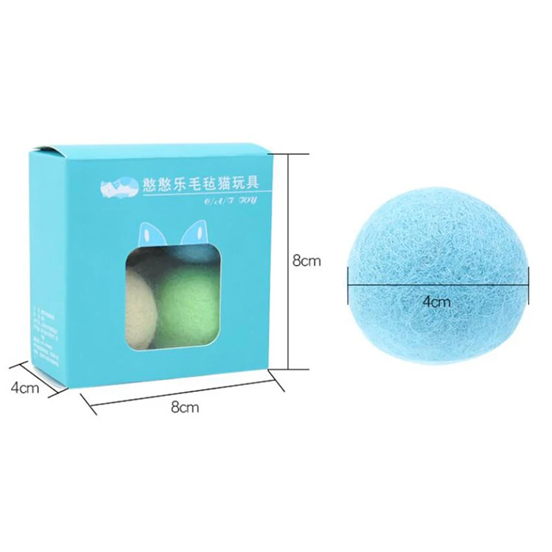

4Pcs/Set Wool Felt Ball Toy Handmade Eco-Friendly Colorful Cat Wool Balls For Cats And Kittens Comfortable Pet Supplies Set