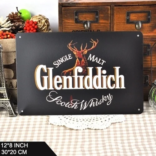 

Retro Plaque "Glenfiddich" Metal Poster Vintage Tin Sign Beer Bar Home Wall Decor