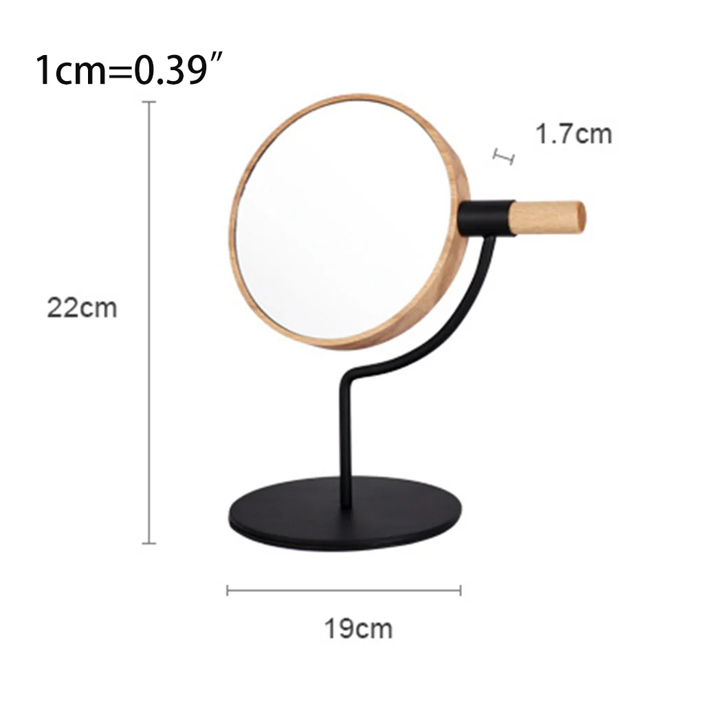 Настольный деревянный круглый косметический инструмент с металлическим