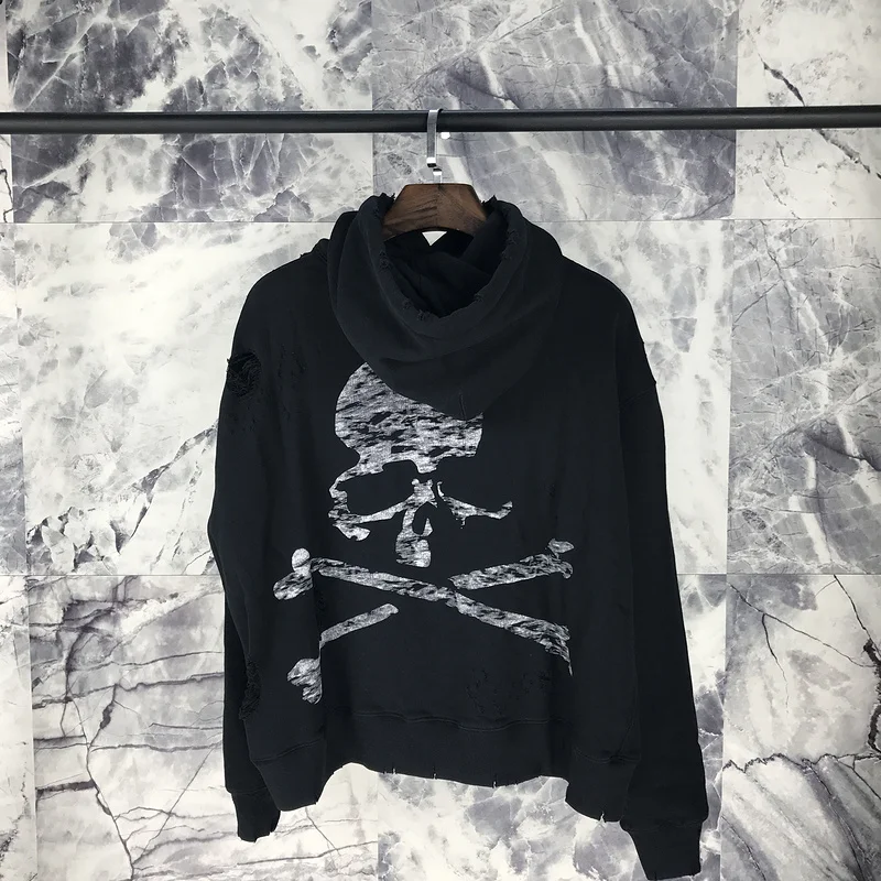

1:1 Best Version Mastermind Japan MMJ Skull Printed Women Men Hoodies Pullover Hiphop Destroy Hole Thick Fabric MMJ Hoodie Men