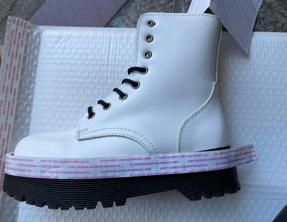 

Warm like home Size 34-41 Chunky Motorcycle Boots For Women Autumn 2020 Fashion Round Toe Lace-up Combat Boots Ladies Shoes