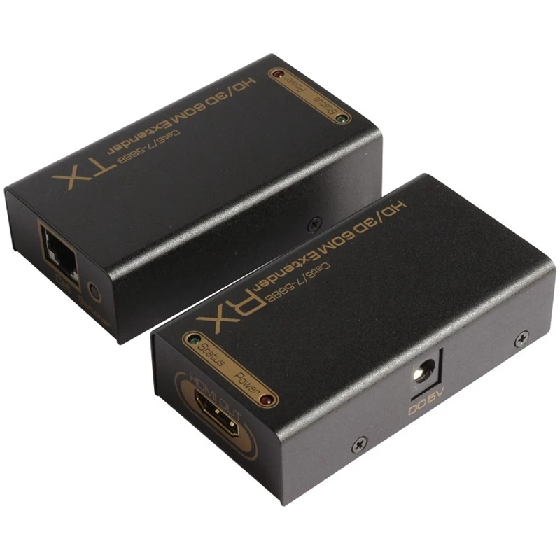 Горячая 3C HDMI удлинитель 60 м Cat5E/6 3D высокой четкости аудио и видео синхронная