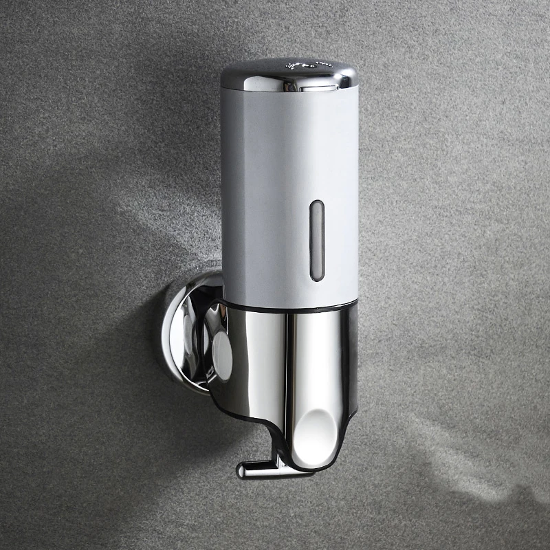 Silver 500ml Luxury 1500ml SoapDispenser Wall Mount 3 Heads ABS Electroplated Shampoo Dispenser Punch Selection for Bathroom Accessories - Цвет: Silver 500ml
