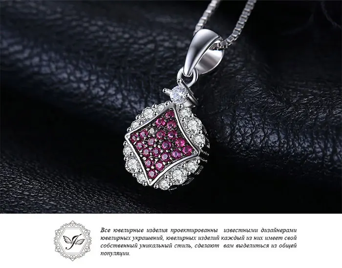 Jewelrypalace великолепные 0.1ct круглый создан Рубиновая подвеска для Для женщин Интимные аксессуары S925 стерлингового серебра Талисманы не включает цепь