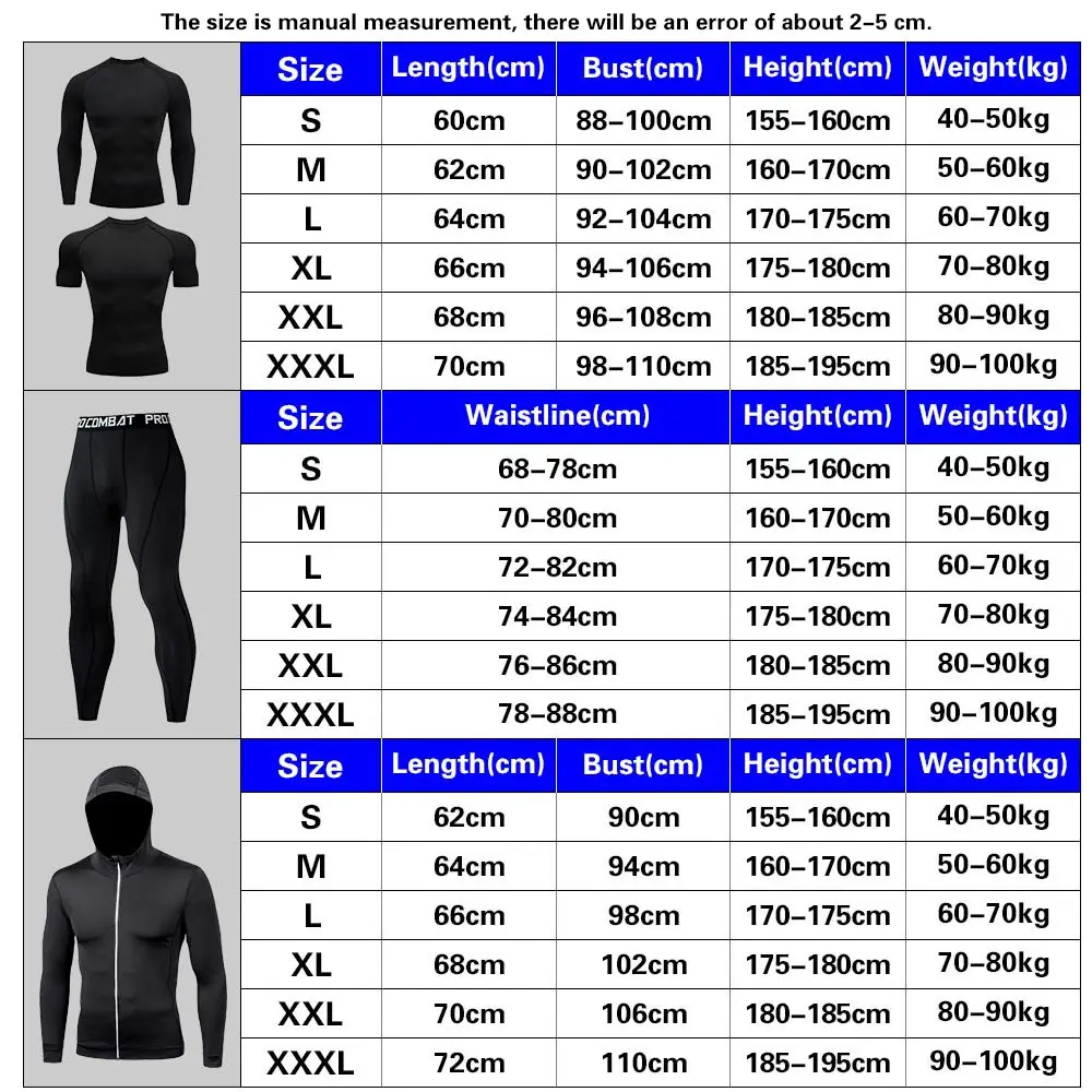 Men Sport Suit Quick-Drying Gym Clothing Compression Men's Jogging Training Suit Long Sleeve Leggings Fitness Running Sportswear