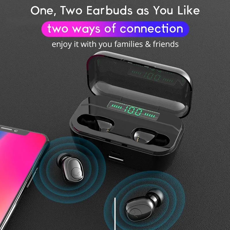 Спортивные Беспроводные наушники TWS Bluetooth 5,0, гарнитура, наушники 3500 мА/ч, зарядный держатель для samsung a50 s8 iPhone 7 Plus Umidigi mi9