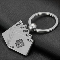fashion and novelty las vegas poker 10 j q k a charm keychain mens trinkets playing card key chain
