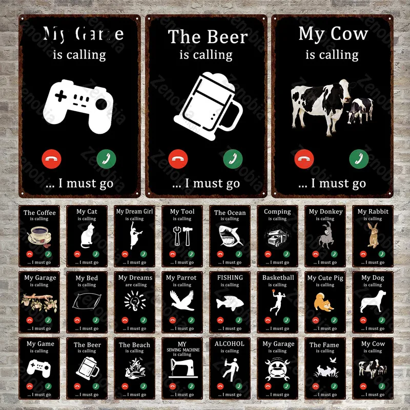 

Металлический знак, Настенный декор, «Я должен вызвать», винтажный фотографический знак, настенные художественные наклейки, игровая комнат...