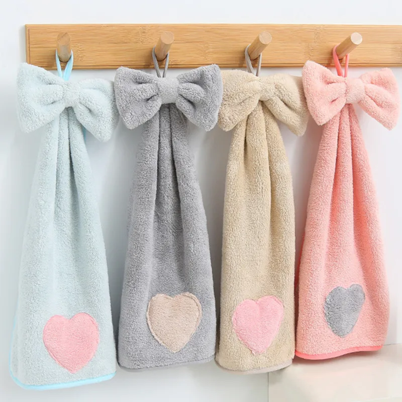 

4pcs Coral Fleece Hand Towel Absorbent Bathroom Kitchen Cleaning Towel Household Hotel Beauty Salon Sauna Spa Wash Cloth T39