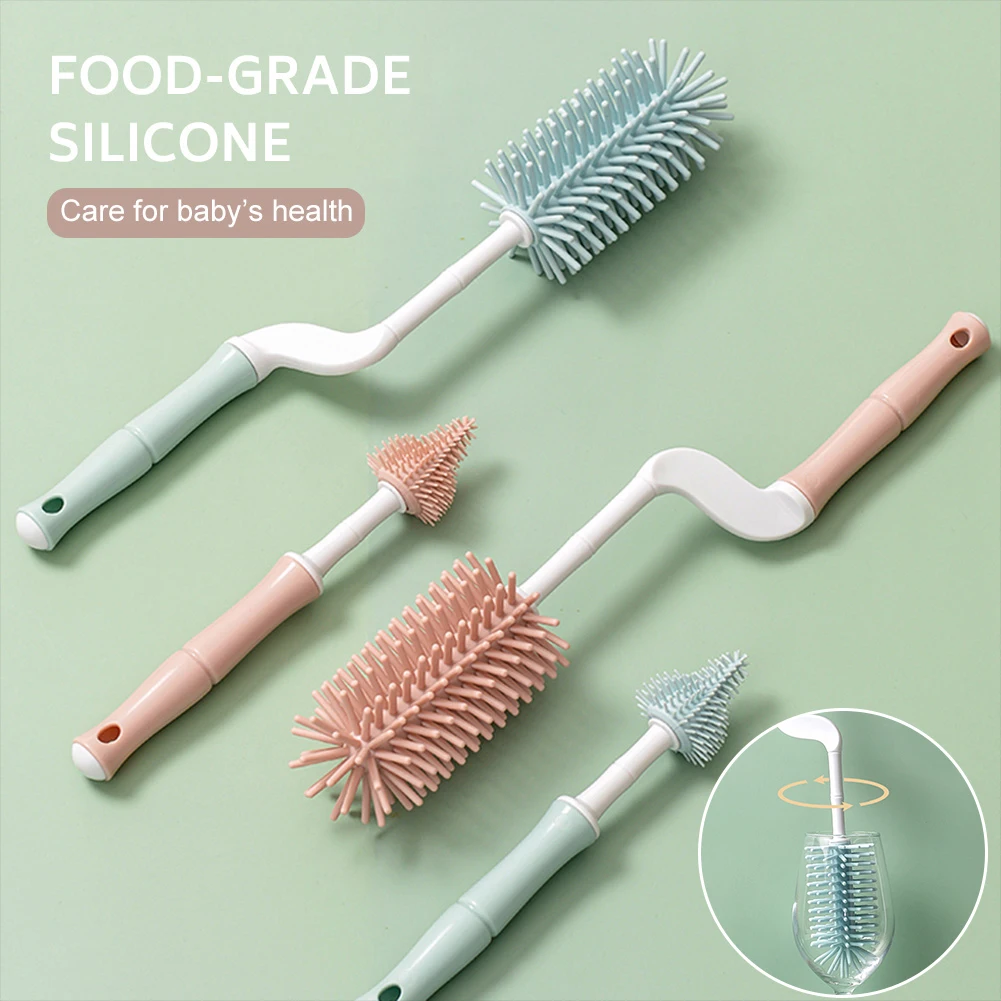 

Silicone Bottle Brush 360° Bottle Cleaning Brush Set Soft Baby Bottle Cleaner Brushes Nipple Brush Straw Cleaning Brush Shipping