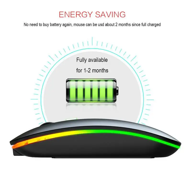 

T18 Wireless Mouse Colorful Bluetooth 5.1 Dual-mode Charging Wireless Mouse Professional IC Positioning Accuracy Mute 2.4g Mouse