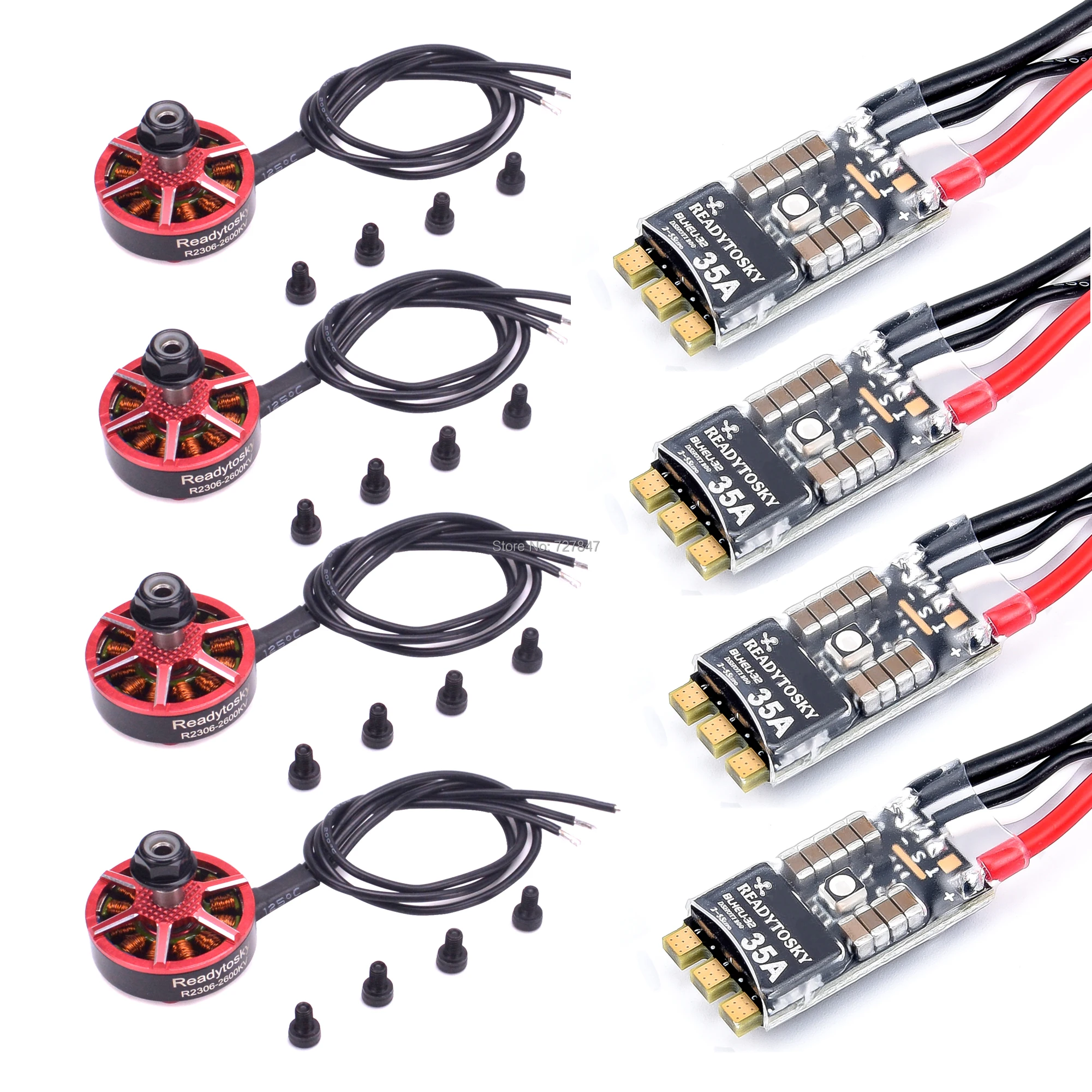 Бесщеточный мотор 2 4S R2306 2306 2600KV + 4 шт. 35A BLHeli_32 BLheli 32 бит ESC встроенный светодиодный
