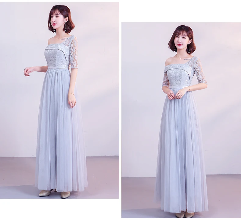 Платье подружки невесты на свадьбу Vestido Azul Marino элегантное платье серое розовое