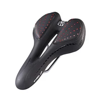 bicycle seat silicone cushion pu leather surface silica filled gel hollow cycling shockproof road mountain bike saddle