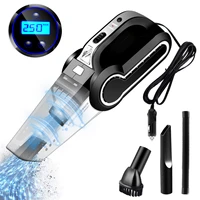120w multi function wired car vacuum cleaner with led light tire gauge tire inflator dry and wet dual use