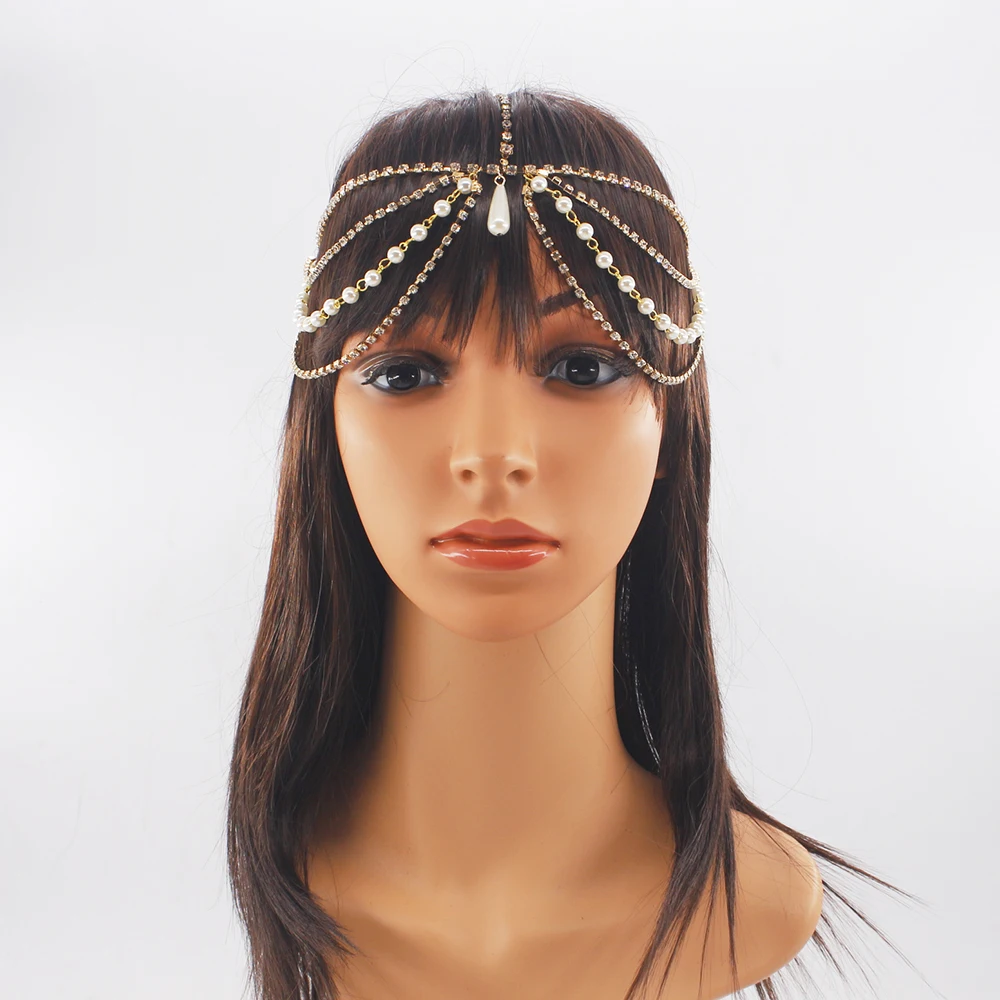 Роскошная Свадебная цепочка для волос на лоб стразы ювелирное украшение свадьбы