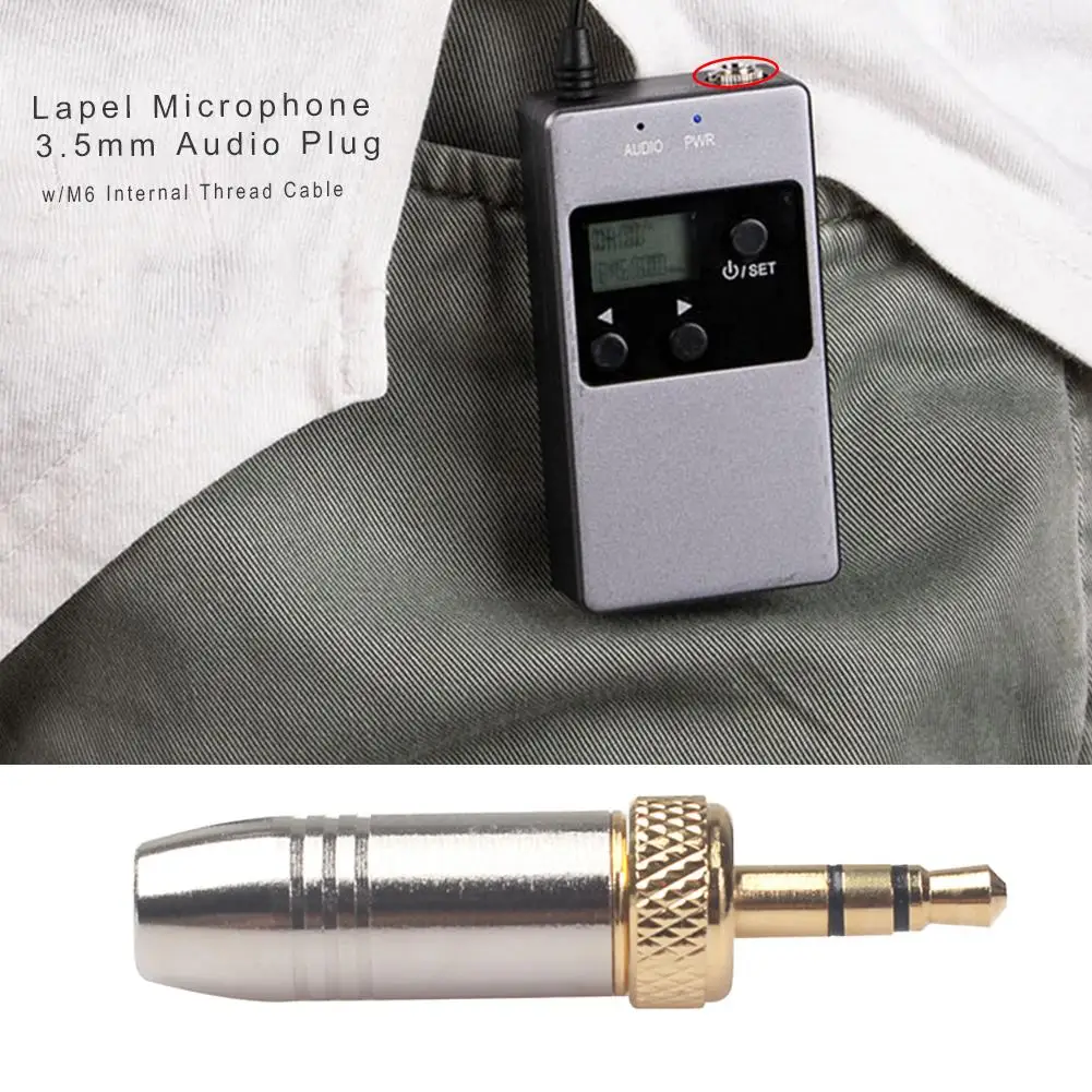 Петличный микрофон на лацкане 3 5 мм аудиоразъем с кабелем внутренней резьбой