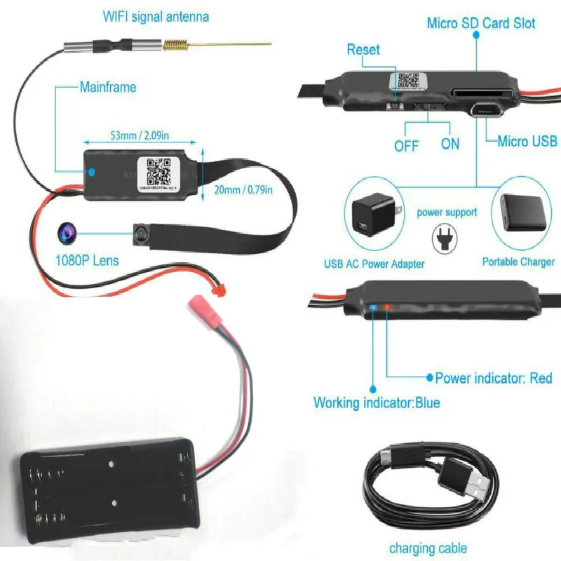 HD 4K/1080P DIY портативная Wi Fi IP мини камера P2P беспроводная Сетевая Регистратор