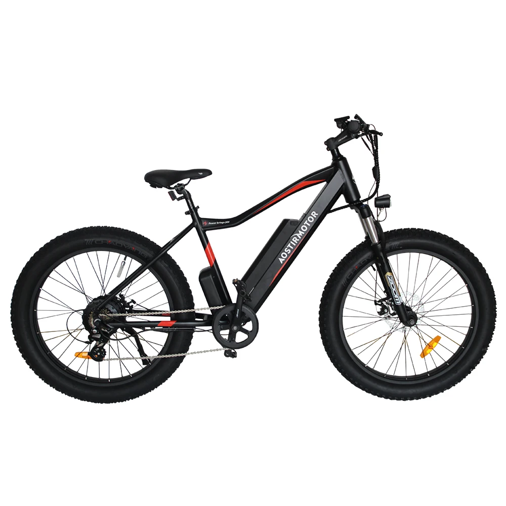 Billig AOSTIRMOTOR Elektrische Fahrrad 48V 10,4 Ah Lithium-Batterie EBike 750W 7 Geschwindigkeit Fett Reifen Elektrische Mountainbike