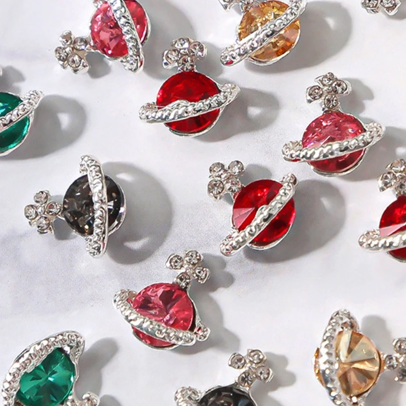 GXMC планет Стразы шармы для ногтей Сатурн дизайн сплав дизайна металлический