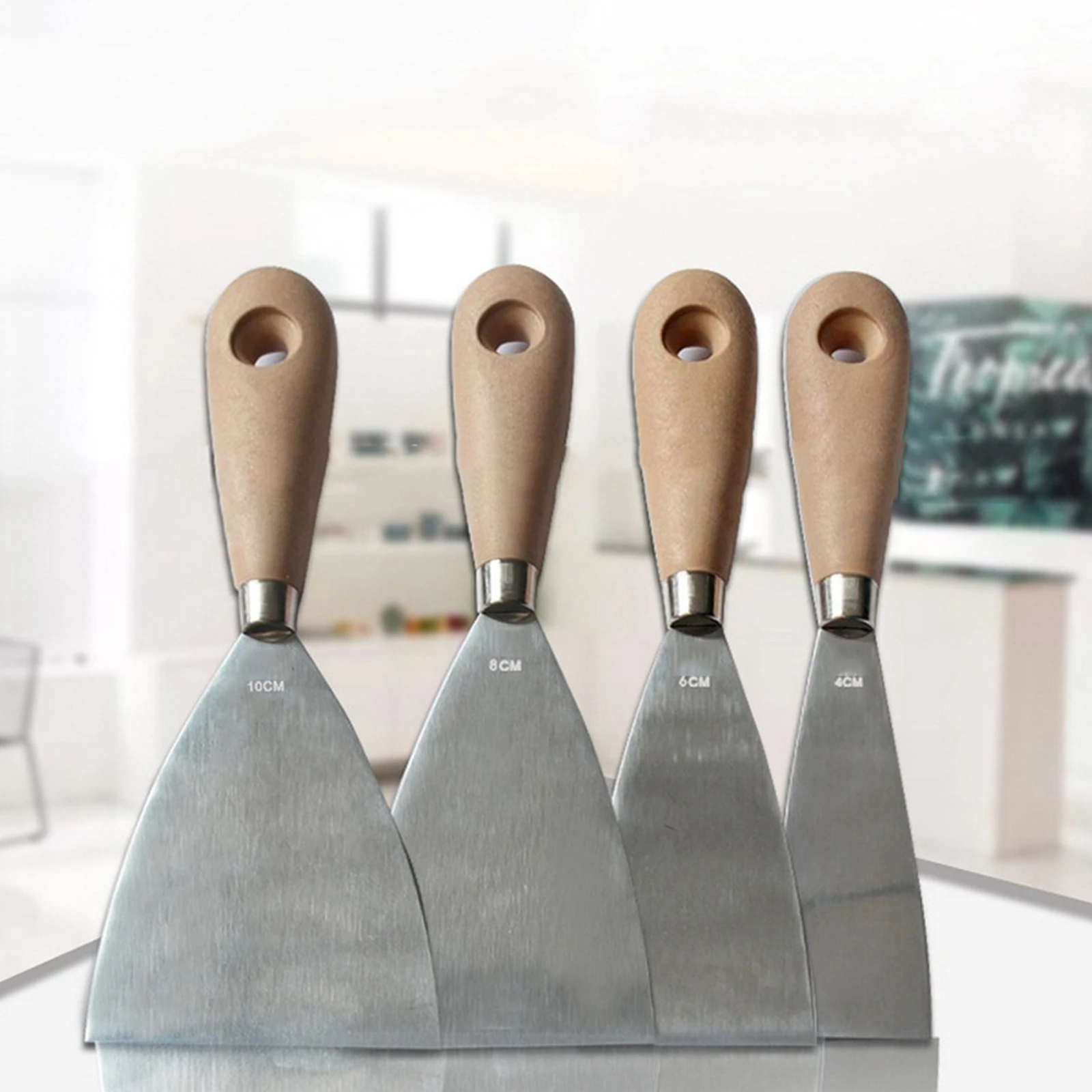 Набор из 4 ножей для шпатлевки 4/6/8/10 см, нож для шпатлевки из нержавеющей стали, скребок, лезвие, нож для шпатлевки, сумка для инструментов