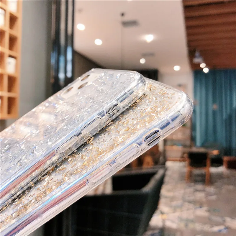Lovebay Блестящий Золотой фольгированный чехол для телефона iPhone 11 Pro Max 7 8 Plus X XS