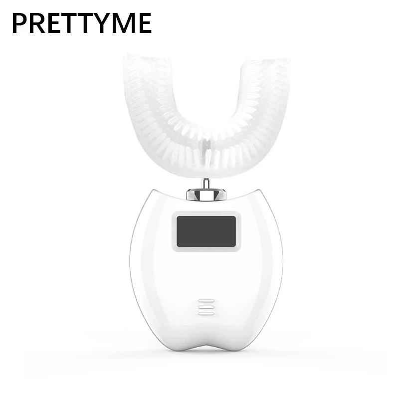 PRETTYME детская зубная щетка 360 градусов вибрационная электрическая u-образная зубная щетка Беспроводная зубная щетка для отбеливания зубов инструмент для красоты