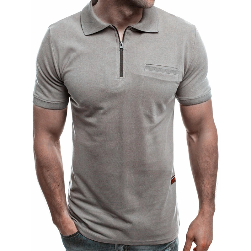 New Fashion Men Short Sleeve Lapel Shirt Male  Fashion Solid Color Business Casual T-shirts