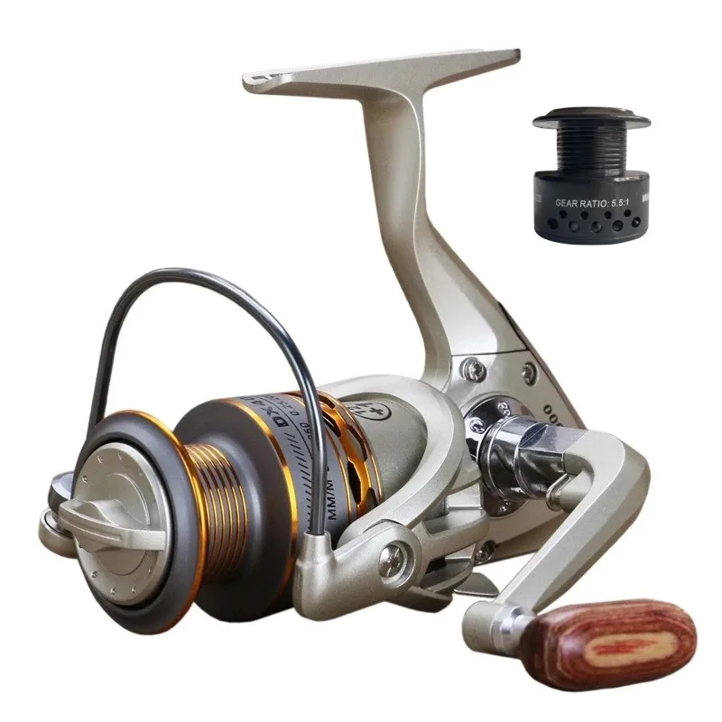 2021 new Double Spool Fishing coil Wooden handshake 12+ 1BB Spinning Fishing Reel Professional Metal Left/Right Hand Send spare enlarge