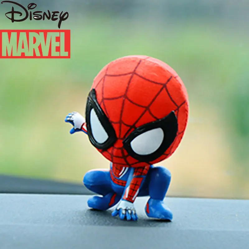 

Disney Marvel Car Decoration Personality Hand-made Revenge League Spider-Man Figurine Car Cartoon Decoration Set