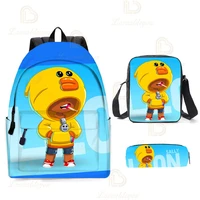 kids school bags leon shooting game 3d printed backpack set boys girls harajuku cartoon star backpack tops teen bags