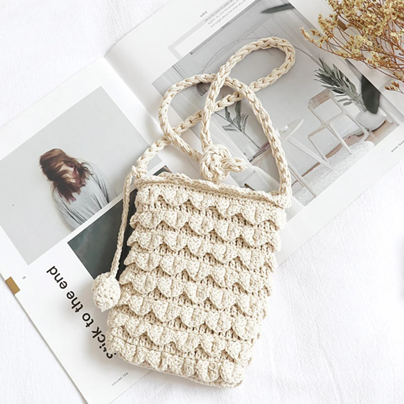 Boho шикарный крючком Женский мешок маленькая милая ткань сумка женская летняя
