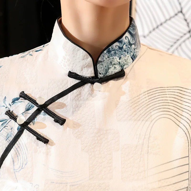 Sheng Coco Мини Свободные китайские Cheongsam платья свободные Qipao короткое китайское