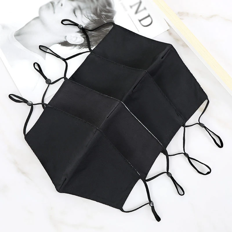 Маска хлопковая многоразовая черная Спортивная дышащая 2020 1 шт. утеплитель