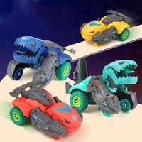 cartoon inertial simulation dinosaur transformer car transform into dinosaur rotate vehicle for kids