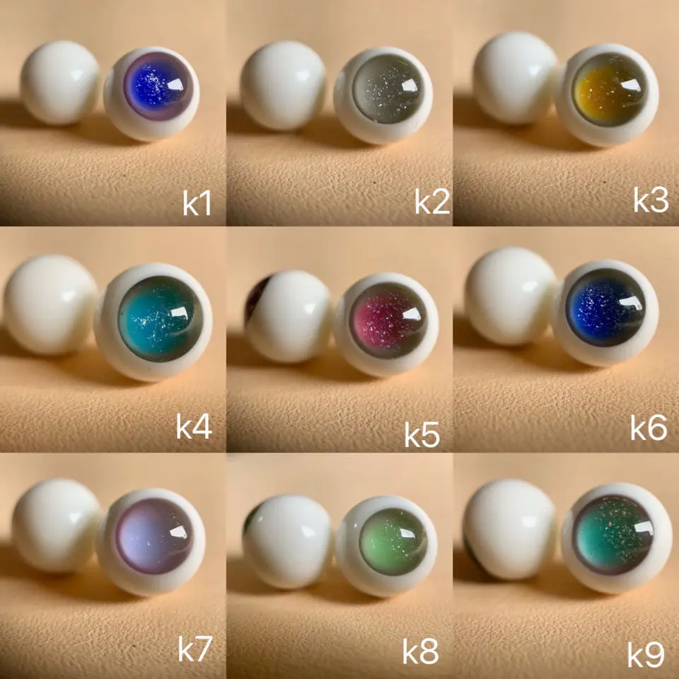 

BJD Doll Eyes 10mm Eyeball Movable Glass Eyeballs Colourful Eyes Doll Accessories Animal Toy Eyeballs
