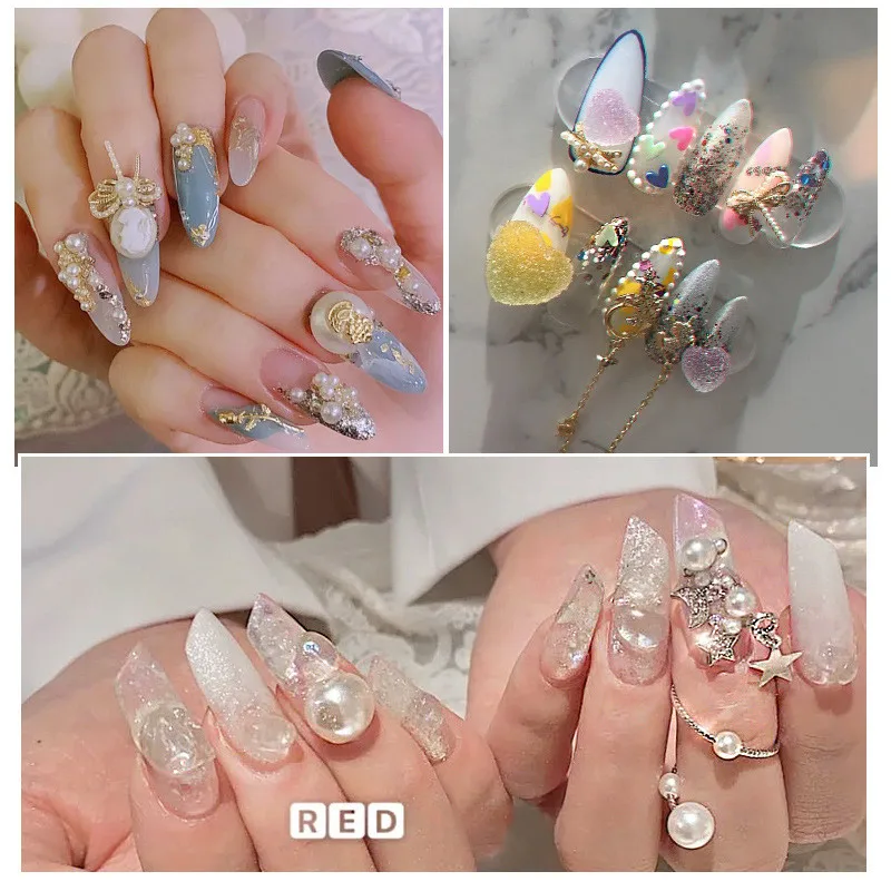 Новый украшения для маникюра Бриллиантовая голова дворцового стиля украшение