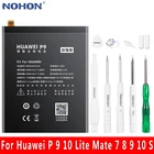 Аккумулятор NOHON HB366481ECW для Huawei P9 Honor 8 5C G9 Lite EVA-L19 Mate 7 8 9 9Pro S, сменный литий-полимерный аккумулятор, Бесплатные инструменты