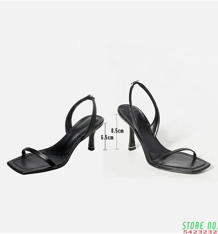 Женские босоножки ручной работы черные сандалии на высоком каблуке с