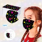 Детская трехслойная Пыленепроницаемая одноразовая маска с градиентным принтом звезд дышащая быстрая доставка хлопковая маска для лица черного цвета