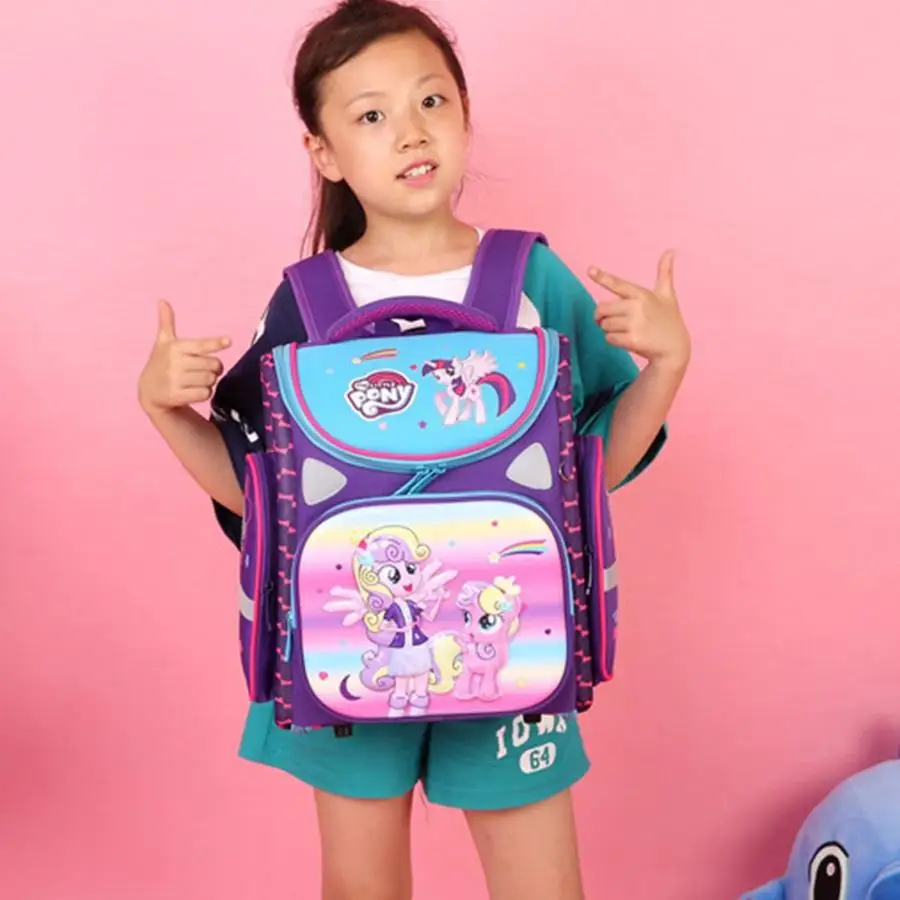 

Mermaid Print Children 's Backpack for School Girls Orthopedic School Bag Cartoon Pony Satchels Waterproof Primary Kids Bagpack