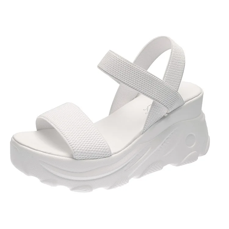 

2021 Sandals Ladies Shoes Summer Muffins shoe Women's Heels Suit Female Beige Shallow Mouth Clogs Wedge New Flat Girls Comfort C