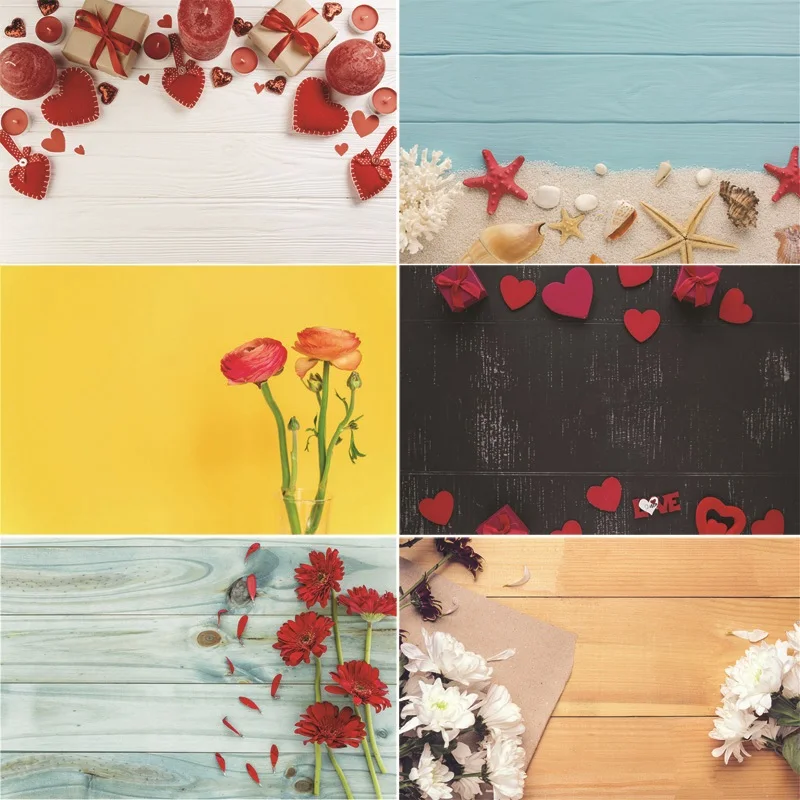 

SHUOZHIKE Art Fabric Photography Backdrops flower Wooden Planks Photography Background LM191216-03