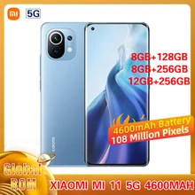 Original Xiaomi Mi 11 Global ROM 5G Smartphone Snapdragon 888 CPU 108MP Camera 55W Fast Charge 120HZ Refresh Display 4600mAh NFC